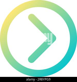 Right direction pointer pixel perfect gradient linear ui icon Stock Vector