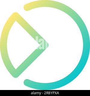 Segment chart pixel perfect gradient linear ui icon Stock Vector