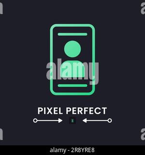 Personal profile green solid gradient desktop icon on black Stock Vector