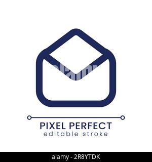Read message pixel perfect linear ui icon Stock Vector