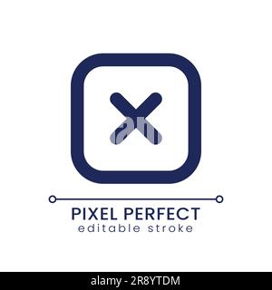 Close button pixel perfect linear ui icon Stock Vector