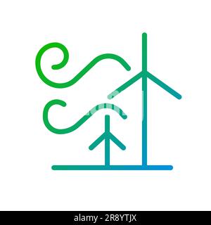 Wind energy pixel perfect gradient linear vector icon Stock Vector