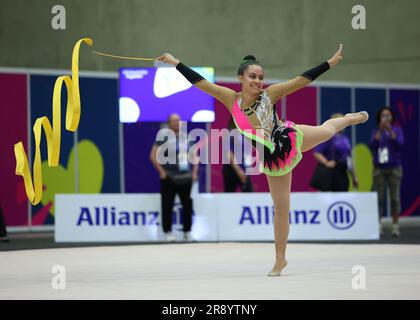 Berlin, Germany. 21st June, 2023. Maria Matey Alpuche of SO Mexico performs during the rhythmic gymnastics on the Special Olympics World Games Berlin Stock Photo