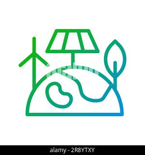Renewable energy pixel perfect gradient linear vector icon Stock Vector