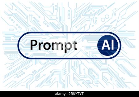 Prompt conversational chat query AI artificial intelligence technology concept Stock Vector