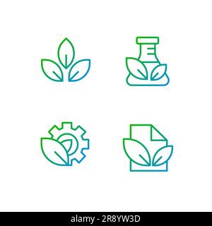Environmental friendly industry pixel perfect gradient linear vector icons set Stock Vector