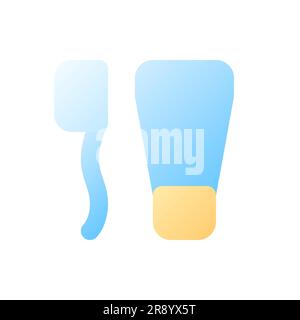 Mouth hygiene pixel perfect flat gradient color ui icon Stock Vector