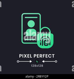 Multi-factor authentication green solid gradient desktop icon on black Stock Vector
