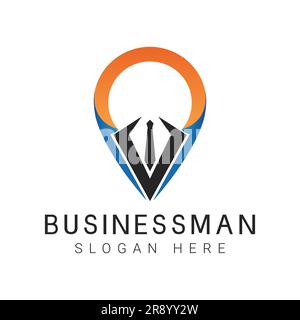 Businessman Location Logo Design Person Location Logotype Job Point Logo Stock Vector