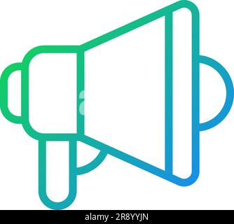 Bullhorn pixel perfect gradient linear vector icon Stock Vector