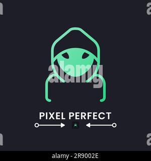 Hacker green solid gradient desktop icon on black Stock Vector