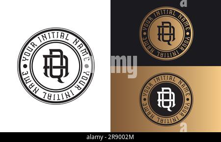 Luxury Initial AQ or QA Monogram Letter Text Logo Streetwear Fashion AQ Initial Logotype Traditional Initial Font Stock Vector