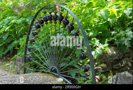 Asian garden in Muenzesheim, Kraichgau, Japan garden, railing Stock Photo