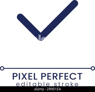 Checkmark pixel perfect linear ui icon Stock Vector