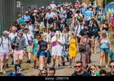 Glastonbury, UK. 23rd June, 2023. Friday at the 2023 Glastonbury Festival, Worthy Farm, Glastonbury. Credit: Guy Bell/Alamy Live News Stock Photo