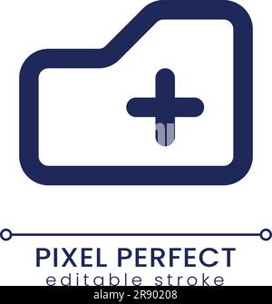 Add to folder pixel perfect linear ui icon Stock Vector
