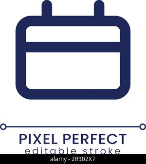 Calendar pixel perfect linear ui icon Stock Vector