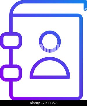 Contact book pixel perfect gradient linear vector icon Stock Vector