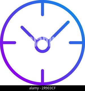 Clock pixel perfect gradient linear vector icon Stock Vector