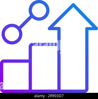 Business growth pixel perfect gradient linear vector icon Stock Vector