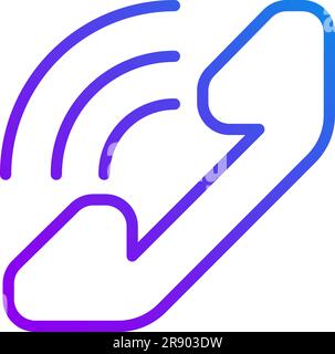 Handset pixel perfect gradient linear vector icon Stock Vector