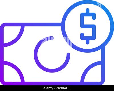 Incoming money pixel perfect gradient linear vector icon Stock Vector