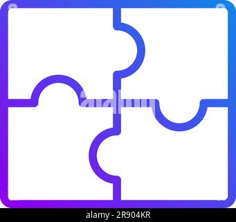 Jigsaw puzzle pieces pixel perfect gradient linear vector icon Stock Vector