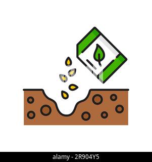 sowing seeds in ground icon vector outline illustration Stock Vector ...