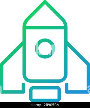 Rocket pixel perfect gradient linear vector icon Stock Vector