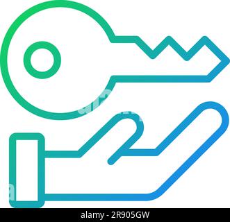 Key pixel perfect gradient linear vector icon Stock Vector