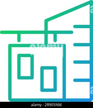 Corporate building pixel perfect gradient linear vector icon Stock Vector