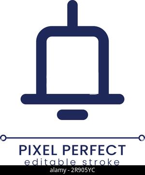 Notification pixel perfect linear ui icon Stock Vector