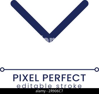 Scroll down pixel perfect linear ui icon Stock Vector