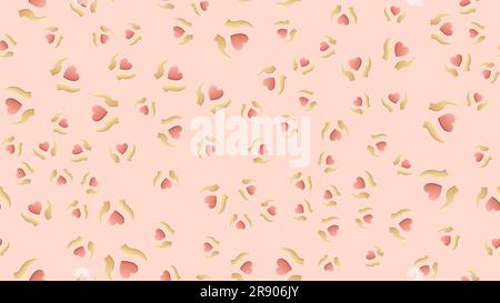 Endless seamless pattern of beautiful festive love joyful tender hearts in hands on a beige background. Vector illustration. Stock Vector