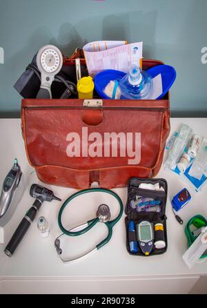 Netherlands, a doctor's bag with contents Stock Photo
