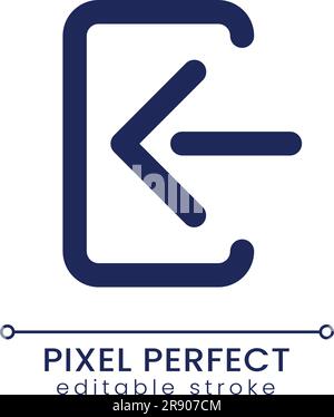 Login pixel perfect linear ui icon Stock Vector