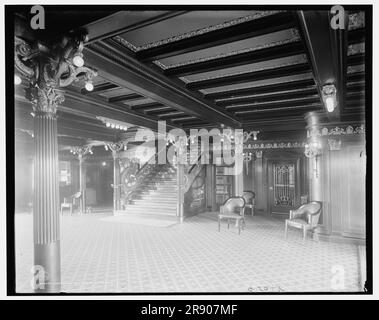 The Lobby, Str. City of Cleveland, Detroit &amp; Cleveland Navigation Co., c1908. Stock Photo