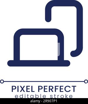 Devices pixel perfect linear ui icon Stock Vector