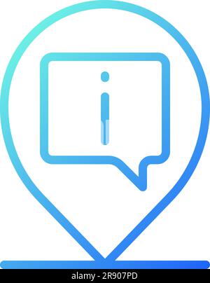 Info pin pixel perfect gradient linear vector icon Stock Vector