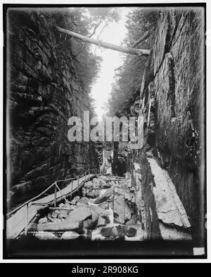 The Flume, looking up, Franconia Notch, White Mountains, c1901. Stock Photo