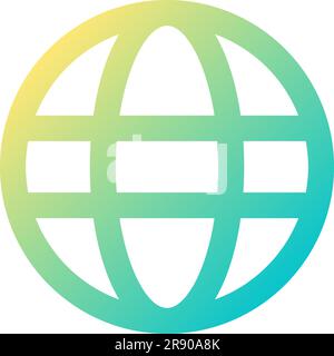 Globe pixel perfect gradient linear ui icon Stock Vector