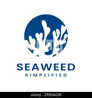 Underwater Nature Leaf Organic logo design inspiration,seaweed,symbol,icon can use modern minimalist Herbal logo Stock Vector