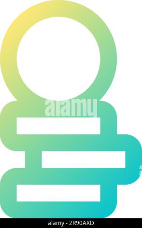Coins stack pixel perfect gradient linear ui icon Stock Vector