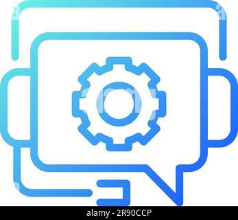 Tech support pixel perfect gradient linear vector icon Stock Vector