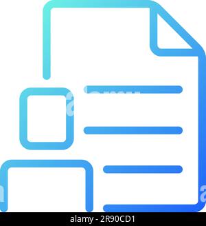 Employee information pixel perfect gradient linear vector icon Stock Vector