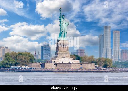 New York, USA - May 12, 2023: New York City Statue Of Liberty In New York, USA. Stock Photo