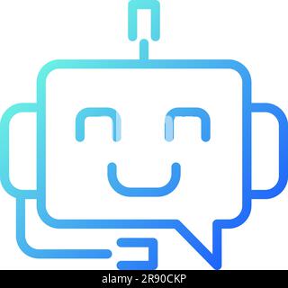 Support chatbot pixel perfect gradient linear vector icon Stock Vector