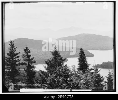 Lake Placid from Eagle's Eyrie, Adirondack Mountains, between 1901 and 1906. Stock Photo