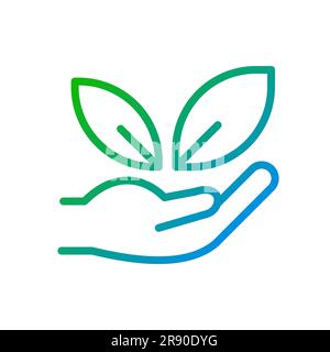 Nature care pixel perfect gradient linear vector icon Stock Vector