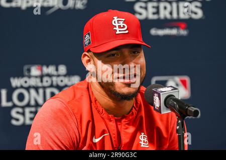 Willson Contreras #40 of the St. Louis Cardinals during the 2023 MLB London  Series match St. Louis Cardinals vs Chicago Cubs at London Stadium, London,  United Kingdom, 24th June 2023 (Photo by